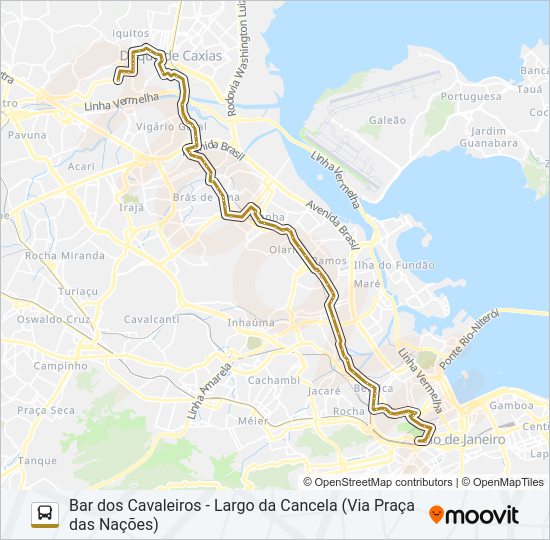 Mapa da linha 486L de ônibus