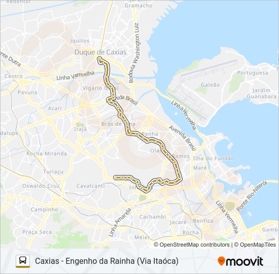 Mapa da linha 492L de ônibus