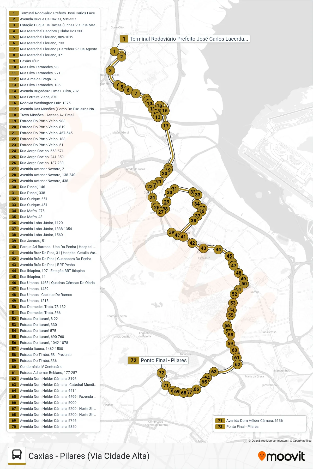 494L bus Line (Pilares) route and stops on a map