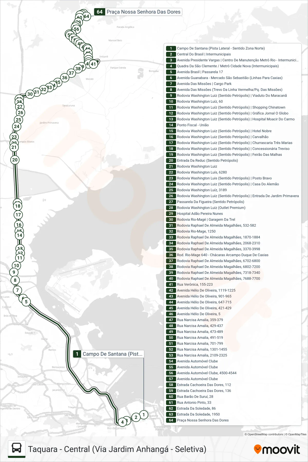 2470C (EXECUTIVO) bus Line (Jardim Anhangá) route and stops on a map