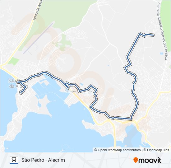Mapa da linha 504 de ônibus