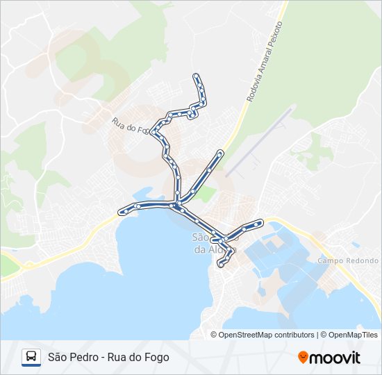 Mapa da linha 514 de ônibus