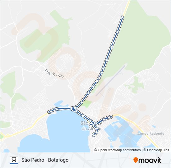 Mapa da linha 519 de ônibus