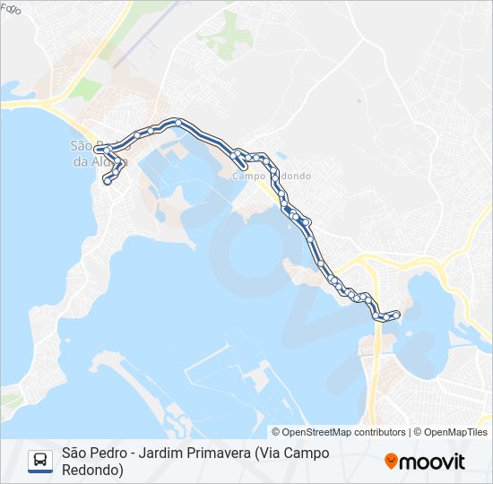 Mapa da linha 520 de ônibus