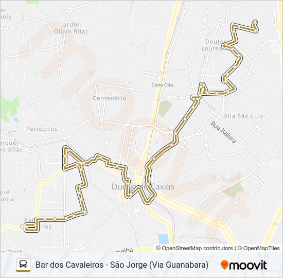 Mapa da linha L012 de ônibus