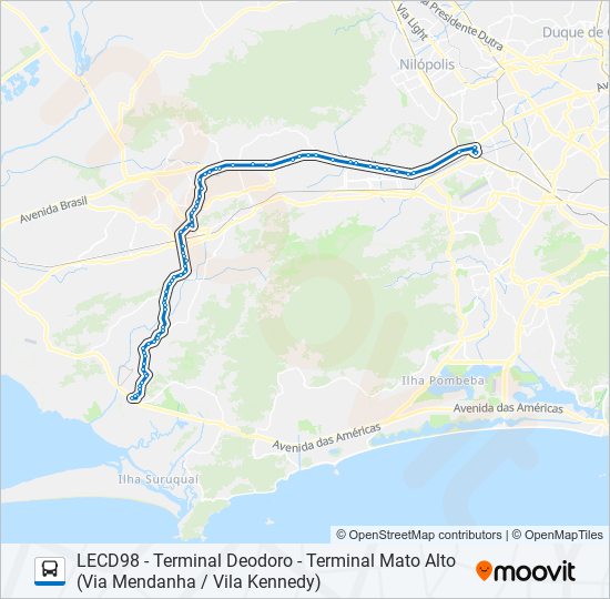 Mapa da linha 853SV de ônibus