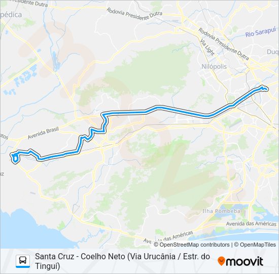 Mapa da linha 753 de ônibus