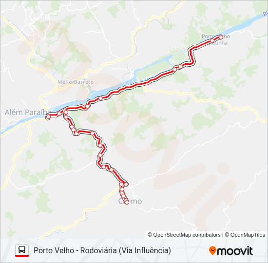 Mapa da linha 02 de ônibus