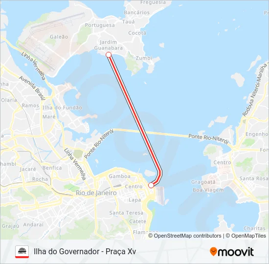 ILHA DO GOVERNADOR - PRAÇA XV Ferry Line Map