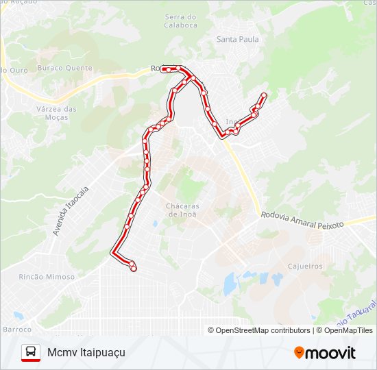 Mapa de E16 de autobús