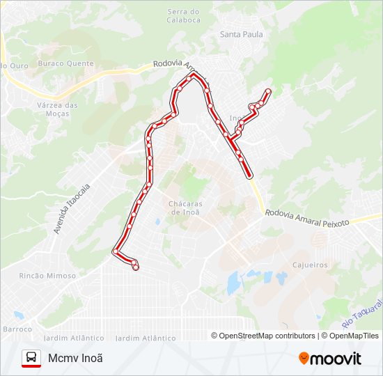 Mapa de E16 de autobús