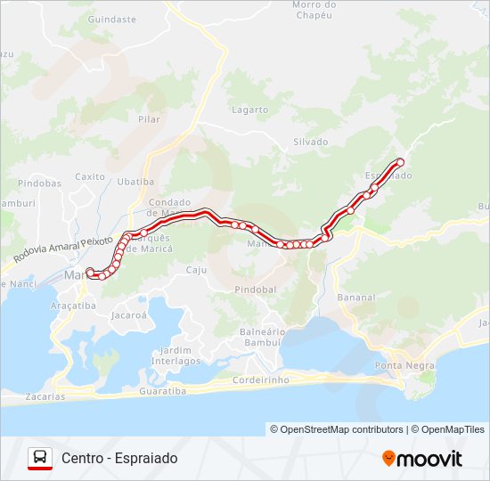 Mapa da linha E06 de ônibus