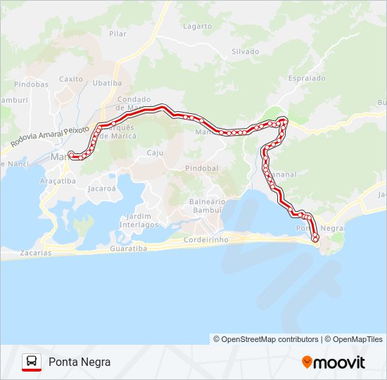 Mapa da linha E01 de ônibus