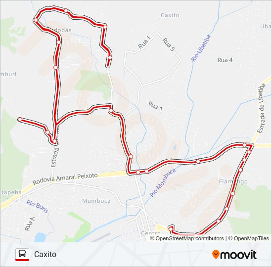 Mapa da linha E07 de ônibus