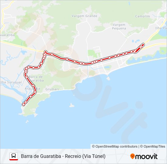 Mapa da linha 899 de ônibus