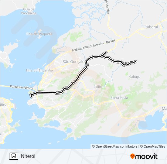 Mapa da linha 430M de ônibus