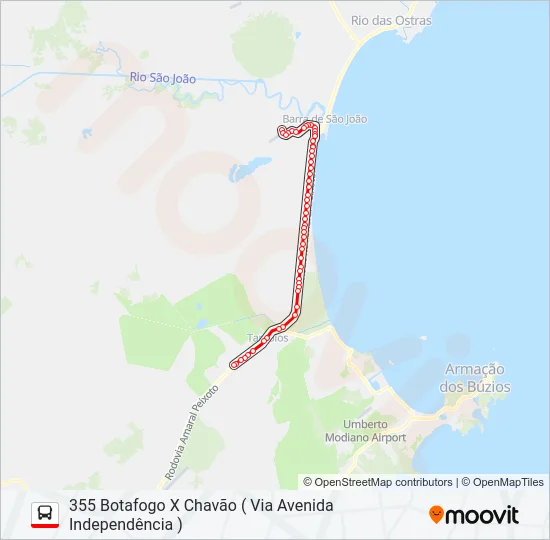 355 BOTAFOGO X CHAVÃO ( VIA AVENIDA  INDEPENDÊNCIA ) Bus Line Map