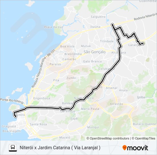 Mapa da linha 483M de ônibus