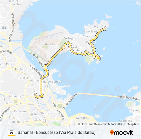 Mapa da linha 901SVB de ônibus