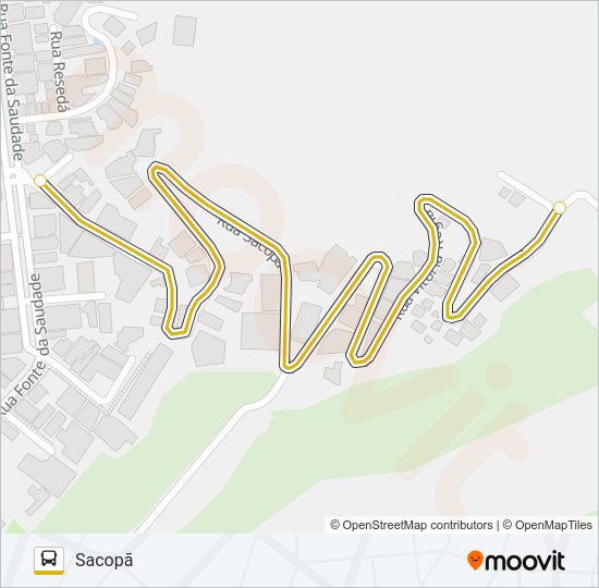Mapa da linha KOMBI de ônibus
