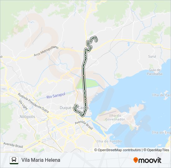 Mapa da linha 031 de ônibus