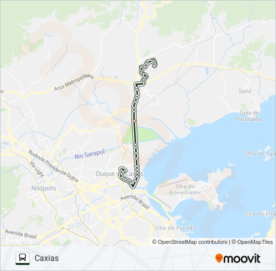 Mapa da linha 031 de ônibus