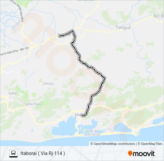 Mapa da linha 100R de ônibus