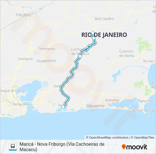 MARICÁ - NOVA FRIBURGO (VIA CACHOEIRAS DE MACACU) Bus Line Map