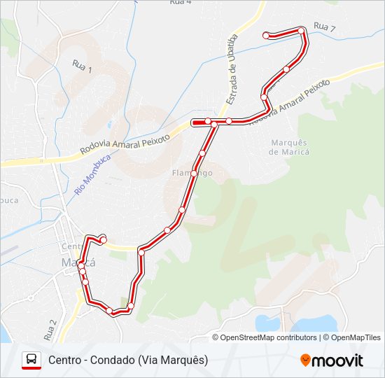 Mapa da linha E17 de ônibus