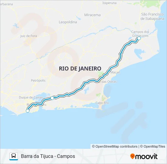 BARRA DA TIJUCA - CAMPOS Bus Line Map