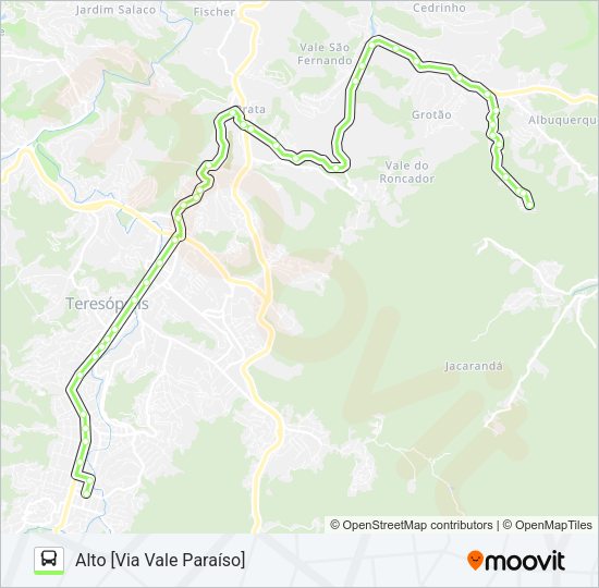 Mapa da linha 03E de ônibus