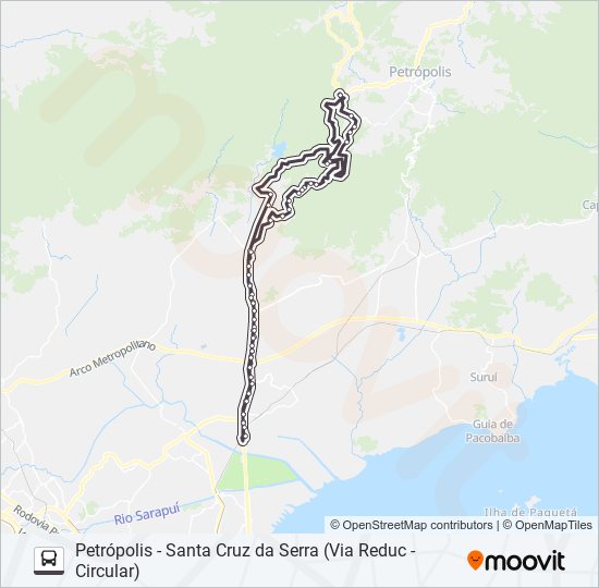 Mapa da linha 153N de ônibus