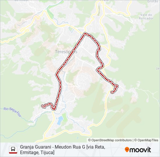 Mapa da linha 18B de ônibus