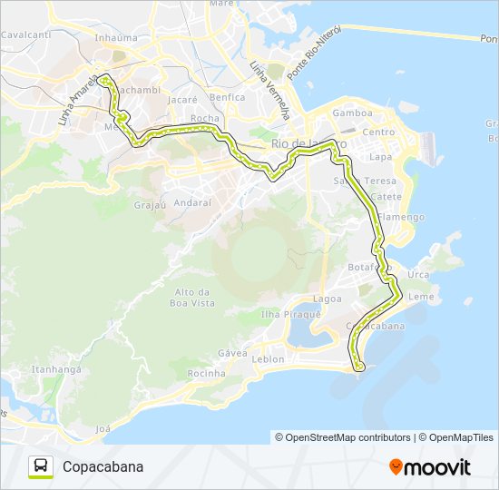 Mapa da linha 456 de ônibus