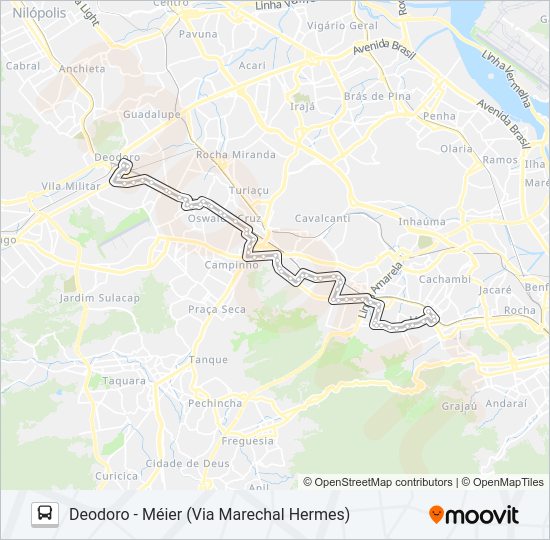 Mapa da linha 653 de ônibus