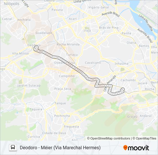 Mapa da linha 653 de ônibus