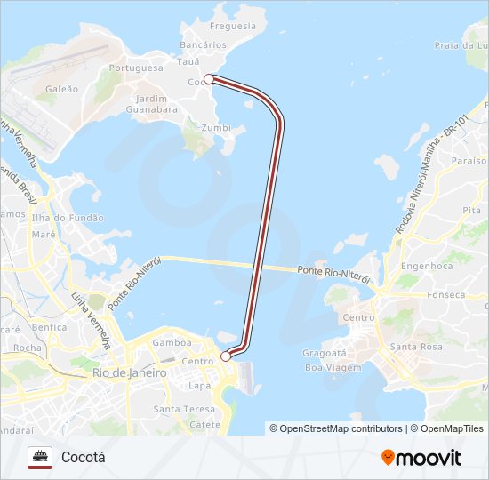 COCOTÁ - PRAÇA XV ferry Line Map