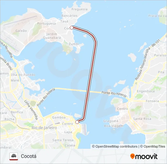 COCOTÁ - PRAÇA XV Ferry Line Map