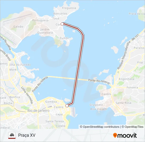 COCOTÁ - PRAÇA XV Ferry Line Map