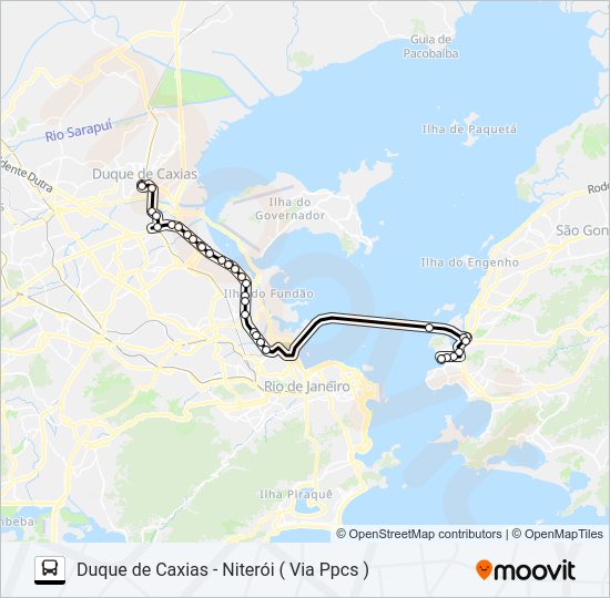 Mapa da linha 141C de ônibus