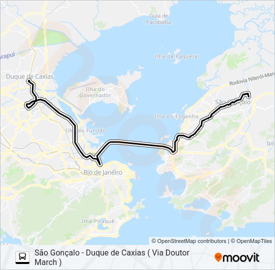 Mapa da linha 144C de ônibus