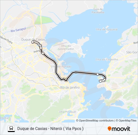 Mapa da linha 1930D de ônibus