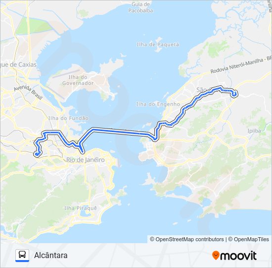 Mapa da linha 533D de ônibus