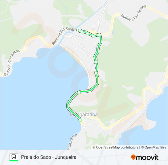 Mapa da linha MANGARATIBA - JUNQUEIRA de ônibus