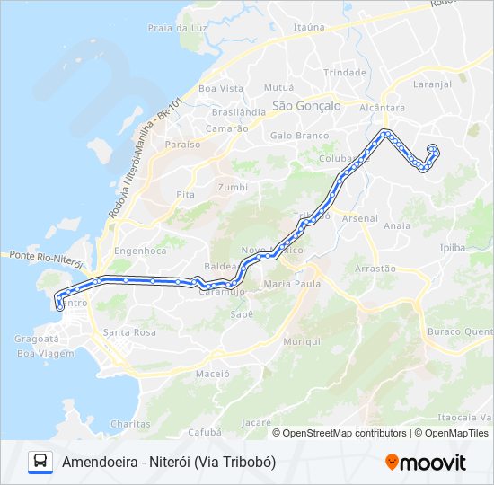 Mapa da linha 590M de ônibus