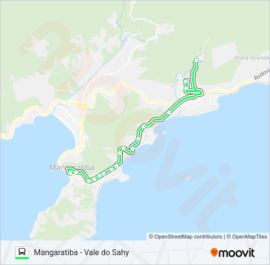 Mapa da linha MANGARATIBA - VALE DO SAHY de ônibus