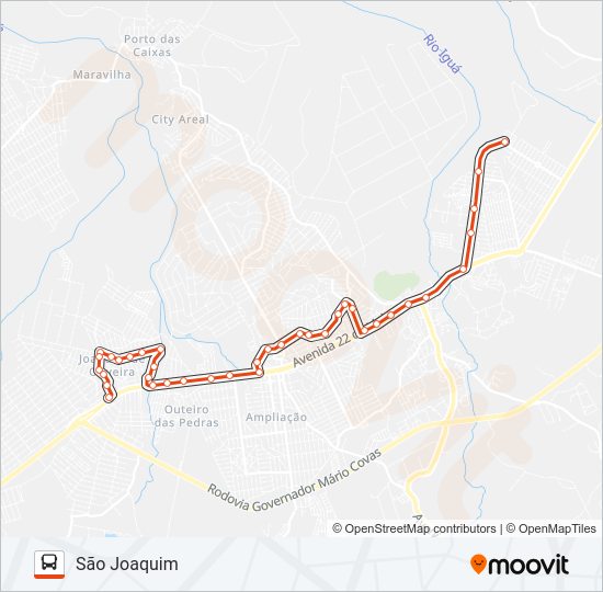 Mapa da linha 01 de ônibus