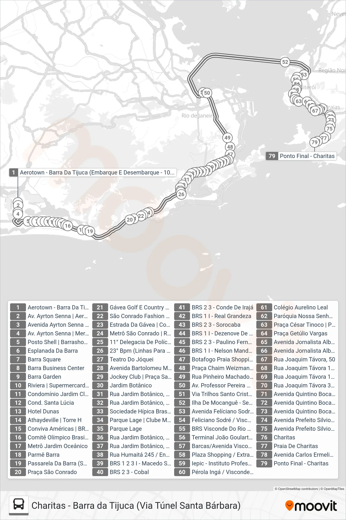 1785D (EXECUTIVO) bus Line (Charitas) route and stops on a map