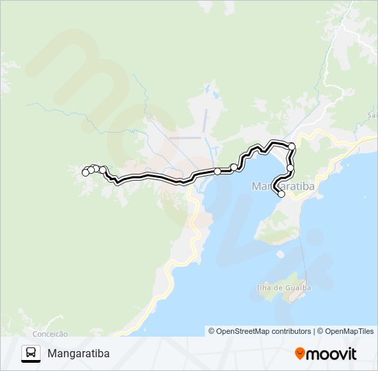 Mapa da linha MANGARATIBA - INGAÍBA de ônibus