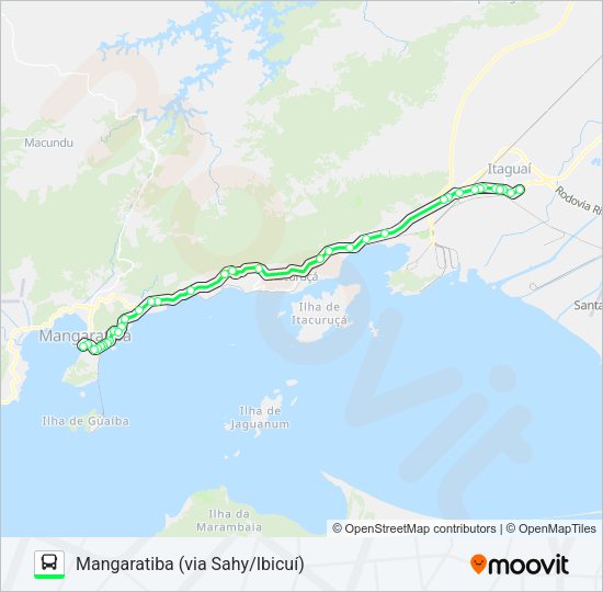 Mapa da linha V123 de ônibus